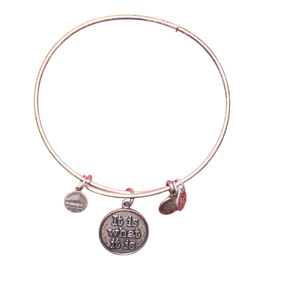 Alex and Ani It Is What‎ It Is Charm Bangle Bracelet Silver Tone